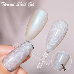 LILYCUTE 7ML Thread Shell Nail Gel Polish 3D Aurora Pearl Shell Vernis Semi Permanent Soak Off UV DIY Design Nail Art Varnish