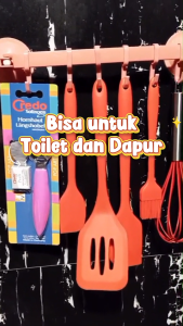 ZM GANTUNGAN BAJU HANDUK KAIT 6 IN 1 GANTUNGAN KAMAR MANDI TEMPEL DINDING