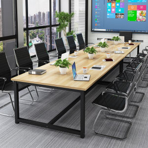 Modern Simple Steel and Wood Long Table