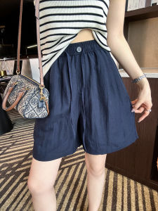 Linen Casual Loose High-Waist A-Line Wide Leg Shorts
