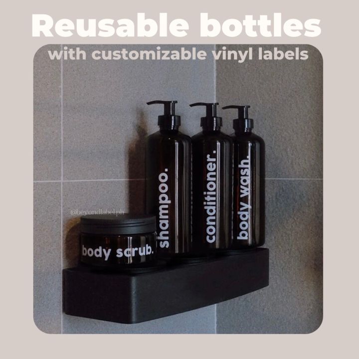 Amber pump bottles jars spray 500ml customizable refillable