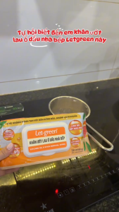 Khăn Ướt Lau Bếp LET-GREEN | Sạch Nhanh Ố Dầu Kháng Khuẩn Hiệu Quả | 30 Tờ/Bao