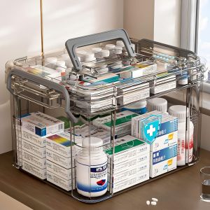JIAXU | Home Car Student First Aid Multi-Layer Medicine Box Large