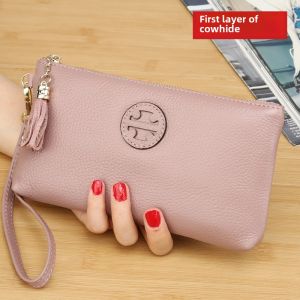Elegant Simple Leather Clutch Wallet Womens Fashionable Versatile Long Style Minimalist Handbag Trendy Coin Purse