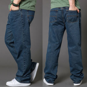 plus Size Mens Denim Jeans Straight Leg Autumn Winter Fashion Urban Casual High Waist Thickened Wear Resistant Dad Jeans