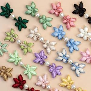 Cheongsam Chinese Frog Button Closure New Chinese Handmade National Trendy Style Cinnabar Plum Pearl Button Tang Costume Han Costume Decorative Buckle Accessories