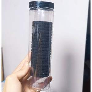 Hộp 20 Chun Buộc Tóc Nhiều Màu Sắc Dây Buộc Tóc Trơn Kèm Ông Đựng Trong Suốt