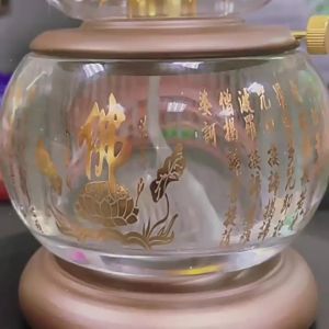 SXH  New Buddha Worship Butter Long Lamp Buddha Lamp and Worship Lamp  Lotus Windproof Liquid Oil Lamp Household Buddha Utensils Candlestick