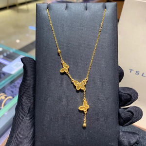 New Chinese Style Butterfly Necklace Womens Fashion Jewelry Laser Craft Luxury Sensation Summer Versatile Titanium Steel Chain