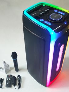 Outdoor Bluetooth Speaker HiFi Bass Colorful Sound Wireless Microphone Karaoke Ready Metal+Plastic Body Home And Outdoor Use