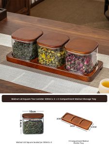 CRISTALGLASS | Square Glass Airtight Tea Canister