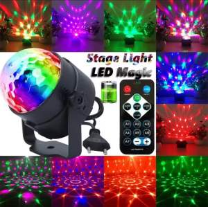 Sound Activated RGB Effect DJ Disco LED Lamp Remote Control Party Crystal Magical Ball Lights