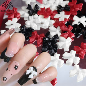 Sinh Ra Khá 50Pcs Kawaii Bowknot 3D Dễ Thương Màu Hồng làm móng nghệ thuật màu trắng Trang Trí Móng Tay phụ kiện quyến rũ Làm Móng Tay Mini thiết kế nút buộc nơ Nguồn Cung Cấp