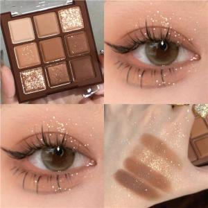 HeroOrange Nine-Color Eyeshadow Palette Daily Light Makeup Chocolate Earth Tone Multi-Color Highlight Waterproof Sweatproof