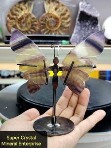 Natural Finest Fluorite Crystal Butterfly Ornament FB02