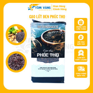 Gạo Lứt Đen Phúc Thọ (Túi Nilong) Hữu Cơ - Ăn Kiêng Healthy Eatclean Tiểu Đường Thực Dưỡng Gym - Hút Chân Không Túi 1kg - Tôm Vàng