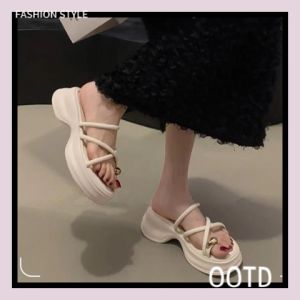 QXshop สุดว๊าว รองเท้าแตะเสริมส้นผู้หญิง งานสายไขว้คล้องนิ้ว สวยหรูดูแพงมาก ตัวพื้นนิ่มใส่สบายสุดๆ มีเทียบกับความสวยงามที่ดี