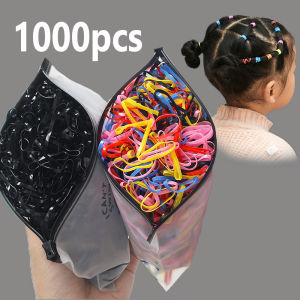 1000pcs Girls Colourful Disposable Rubber Band Hair Ties Headband Children Ponytail Holder Bands Kids Hair Accessories
