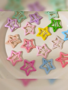 ชุดกิ๊ปติดผมดาว Y2k หลากสีสำหรับผู้หญิงที่หนีบผมโดพามีนกิ๊บติดผมสีปิ่นปักผม