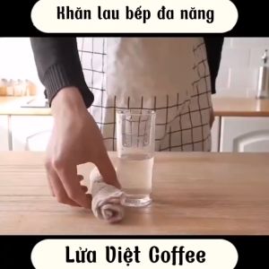 Khăn Lau Bếp Đa Năng 2 Mặt Lông Mềm Thấm Hút Cực Tốt Nhanh Khô Hàng Loại A Cỡ Lơn 25 cm x 25 cm