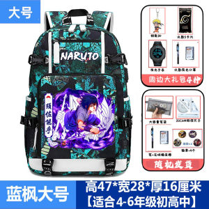 Naruto Shippuden School Bag Zipper Closure Fashionable Backpack for Junior High And Elementary Students Water Resistant Oxford Cloth