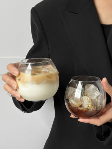 Modern Minimalist Ins Style Glass Cup for Coffee And Milk Drinking Summer Cold Drink Water Cup Home Use Simple Design Cup