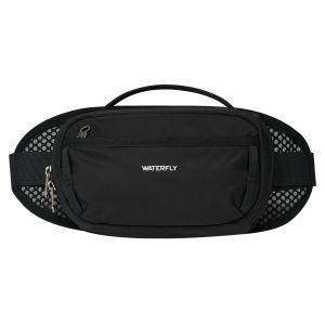 WATERFLY Fanny Pack Waist Bag for Travel & Hiking Large RFID Blocking Crossbody Bag Breathable Anti-Theft Hip Pouch with Multi-Pockets for Women Men Casual Walking
