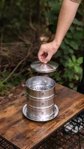 Campingmoon | CAMPINGMOON S363-DT Medium Size Steamer Base 304 Stainless Steel Portable Cooking Base for Home And Camping