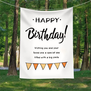 Hanging Cloth Background Birthday Decoration Scene Layout Girl Boy Kids Full-Year Birthday Party Happy Birthday Photo Props