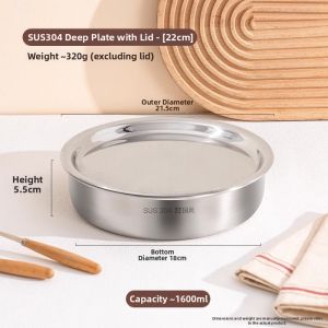 GUOFENG | Home Stainless Steel Deep Lid Steaming Bowl