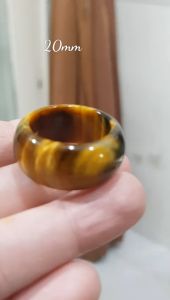 Nhẫn Nam Đá Mắt Hổ Vàng Nâu Tiger Eyes Tự Nhiên đậm bóng đẹp mới ni 20mm x Cao 12mm / 11mm dầy 4mm nam mệnh Kim mệnh Thổ mệnh Thủy đeo ni 20mm rẻ đẹp có 299k / 1 chiếc ạ
