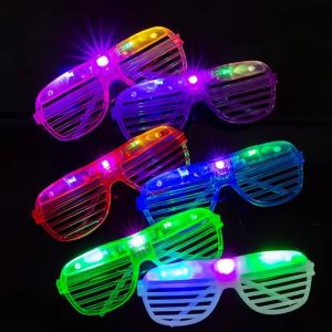 6/48Pcs Neon Colours Eyeshade Lampshade Luminous LED Glasses Christmas Party Mardi Gras Decoration Party Glasses Party Supplies