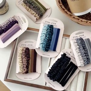 6PCS Vintage Elastic Hair Ties Set Premium Ponytail Bands Fashion Hair Accessories