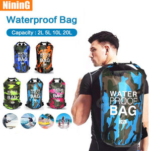 PVC Camouflage Bag Outdoor Pack Bag Waterproof Rafting Diving 10L/20L Travel Waterproof Dry Bag Swim Storage Bag