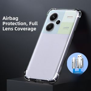 Transparent Silicone Protective Case for Redmi Note13 Full Cover Shockproof Bumper for Men And Women Eco Friendly Digital Accessory