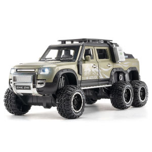1:24 Scale Defender 6X6 Alloy Car Model Diecast Car Sound Light Car Lovers Collection Kids Birthday Gift Metal Boys Toys