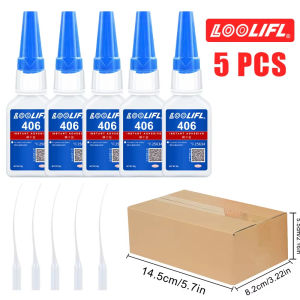 LOOLIFL | LOOLIFL 406 Super Instant Glue Cyanoacrylate Adhesive Fast Curing Strong Bond for Metal Rubber Plastic Multi‑material Repair DIY