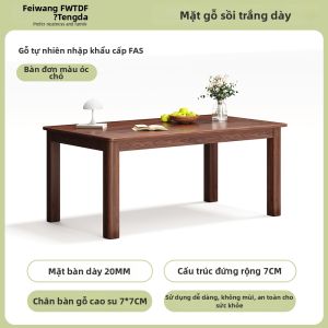 FWTDF | Bàn Ăn Gỗ Sồi Nguyên Khối