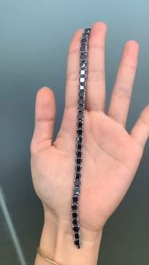 5.5mm Square Cut Full Moissanite Bracelet for Women Men 925 Sterling Silver Hiphop Moissanite Tennis Bracelet moissanite bracelet black diamonds bracelet moissanite bracelet for men women black moissanite tennis bracelet