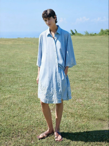 edition | Summer New Rope Embroidered Striped Dress