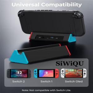 Portable Charging Dock Station For Switch 2/OLED/1，With 4K 120Hz HDMI Adapter/Type C Port/USB Port，Support Switch 21.0 Syswit