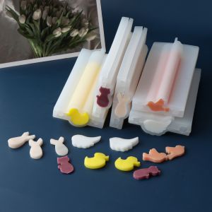 12cm Long Tube Animal Soap Mold Rabbit Duck Shapes Soap Candle Mold DIY Cat Bird Wings Soap Making Tool Handcraft Tube Soap Mold