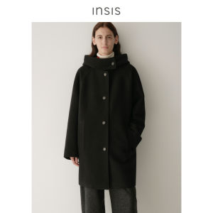 INSIS FEMME | Merino Wool Hooded Medium Length Winter Coat
