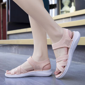 Comfortable Soft Bottom Roman Style Flat Bottom Sandals for Mothers Summer New Arrival Womens Shoes Low Heel Slip-On Sandals