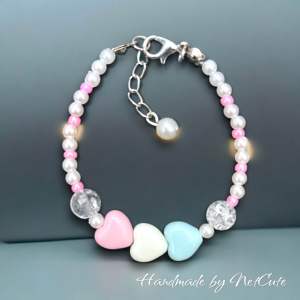 [BUY 2 GET HADIAH] Heart Triple Bracelet (14cm) Style Korea Kekinian - Gelang Manik Gelang Aestetic