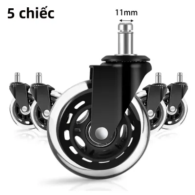 5 Chiếc Bánh Xe Cao Su Xoay 3 Inch Cho Ghế Văn Phòng Con Lăn Mềm An Toàn Thay Thế Nội Thất Bánh Xe