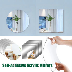1/3PCS Flexible Acrylic Mirror Stickers Self-Adhesive Acrylic Mirrors Acrylic Reflective Soft Mirror Stickers Makeup Mirror
