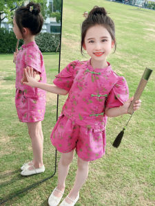 Bộ Đồ Hanfu Mùa Hè Cho Bé Gái Bộ Đồ Hai Mảnh Thời Trang Cho Bé Gái Quần Short Tay Ngắn Bộ Đồ Hanfu Truyền Thống Trung Quốc