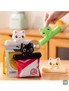 OHHDEER  Penutup Beg ABS Kedap Udara Klip Makanan Cute Cat Bag Sealing Clip Airtight Food Snack Clip