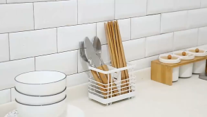 Giá đựng đũa thìa để bàn kệ đựng đũa thìa bằng kim loại để bàn bếp My Home DN553